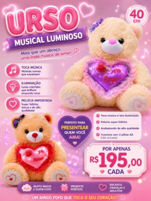 Urso Musical Luminoso