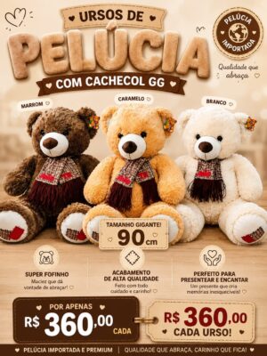 Urso de Pelúcia com Cachecol GG