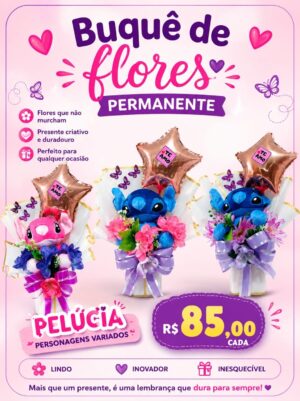 Buquê de Flores Permanente Personagens